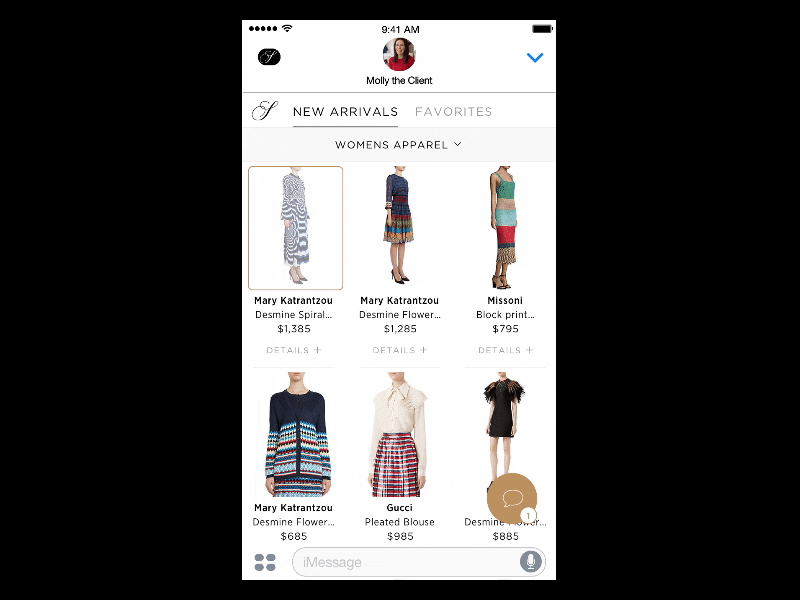 Saks Fifth Avenue iMessage App chat ecommerce fashion imessage sharing