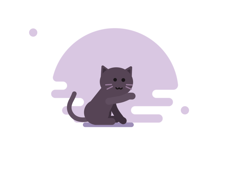 Hello Dribbble! 2d animation animaiton cat gif hello dribbble motion art