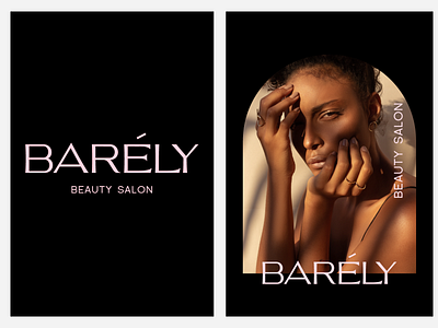 minimal logo and brand design for barely beauty salon