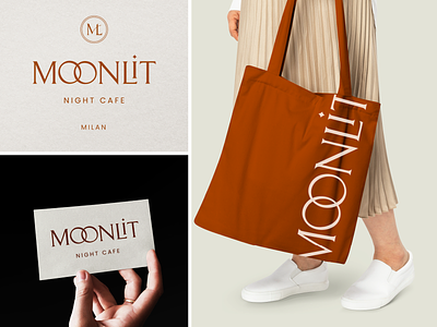 Minimal branding and logo design for Moonlit Cafe