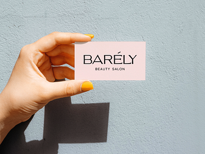 Minimal business card design for Barely beauty salon