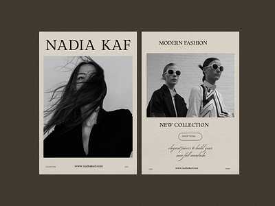 Minimal branding design for Nadia Kaf fashion | modern logo