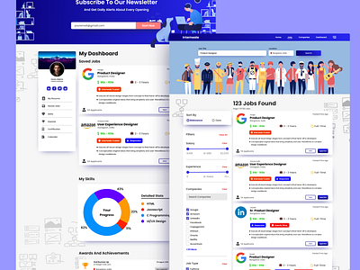 JobFinder & Insights Website career graphic design illustrations job jobfinder ui design ux design web design website design