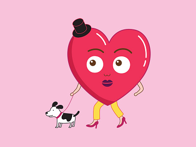 Made with love sticker dog love pink sticker style valentine