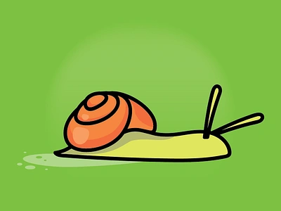 Snail green illustrator mollusk slime snail