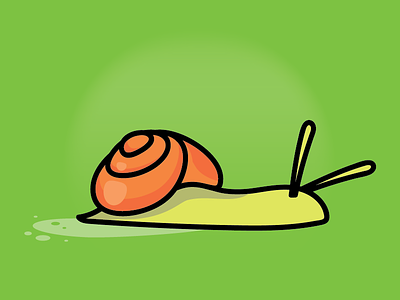 Snail green illustrator mollusk slime snail