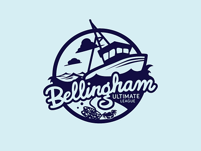 Bellingham Ultimate - Water Side bellingham boat crab league logo type ultimate water