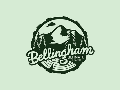 Bellingham Ultimate - Mountain Side bellingham league logo mountain trees ultimate wood