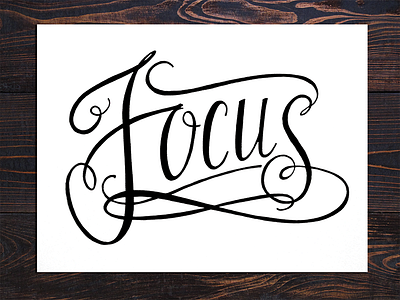 Focus focus hand lettering hand type script