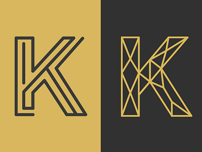 KK branding charcoal gold k logos typography