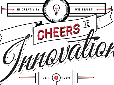 Cheers to Innovation cheers coasters collaboration handlettering innovation