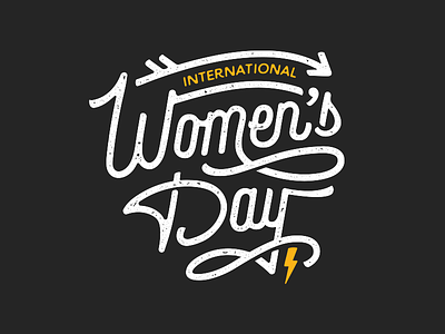 International Women's Day badge hand type illustration international womens day lettering lockup monoline strong typography women womens day