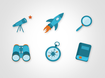 Exploring Icons adventure explore icons illustration playful