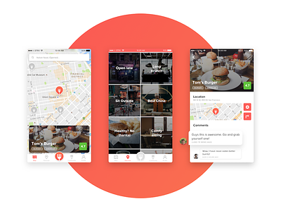 Workfork App Preview app behance food gradient ios map search strv venue