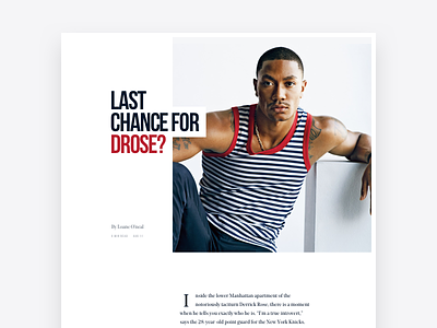 News Article feat. DRose article basketball nba news responsive slab typography website