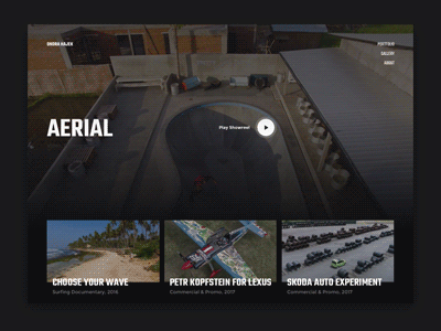 Ondra Hajek Personal Website drone grid layout personal photos portfolio sport ui video website