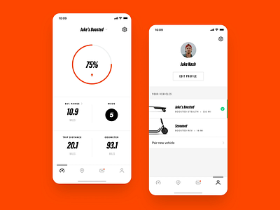 Boosted Boards - 2019 Update animation app boards boosted chart dashboard device ios minimal mobile profile strv style typography ui update