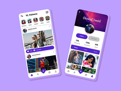 Social Media App Design branding graphic design ui