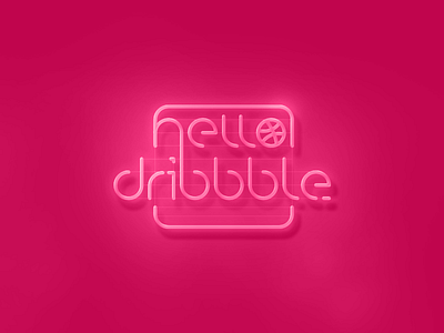 Hello Dribbble! debut debuts dribbble first first shot hello invitation invited neon pink