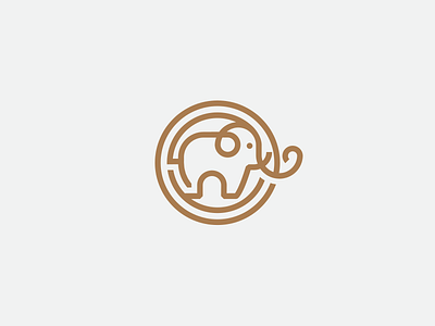 Elephant Mark animal circles cirlce mark color elephant gold illustration logo mark shape simple vector