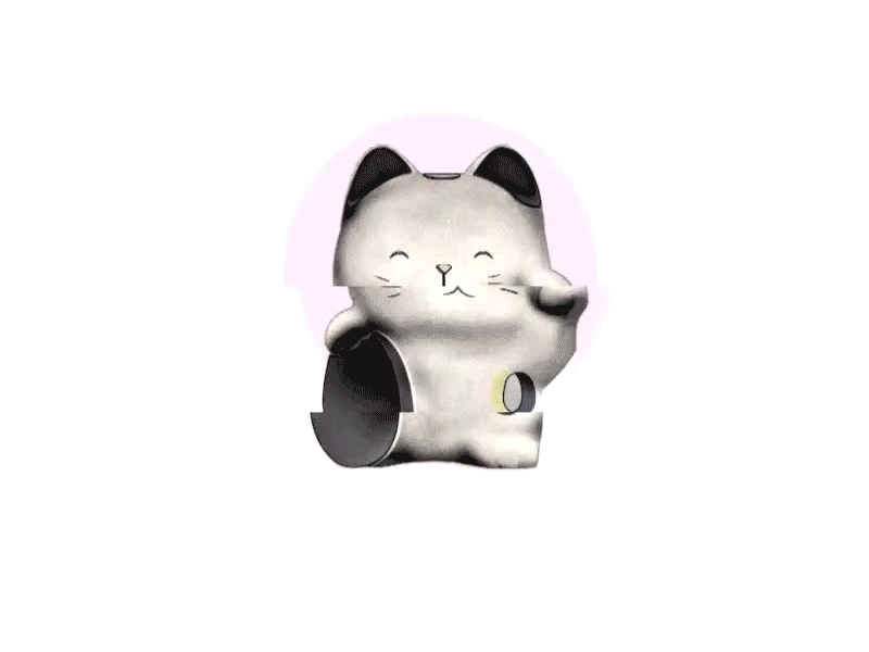 Maneki affter effects animation cat fun gif glitch loop manekineko