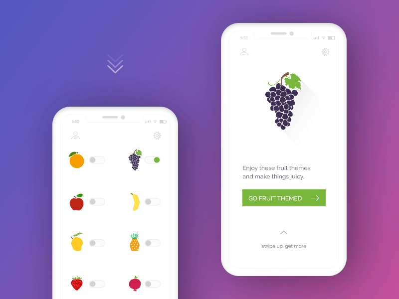 Fruits Abstract abstract clean fresh fruits grapes mock up profile theme ui
