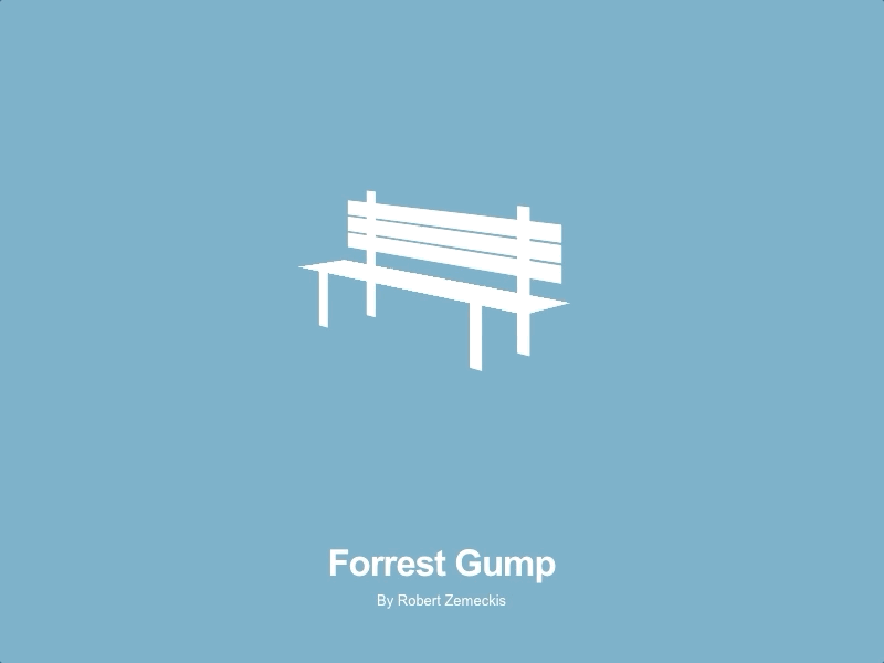 Forrest Gump - Minimalist Movie Posters in CSS 3d animation css forrest gump minimalist poster