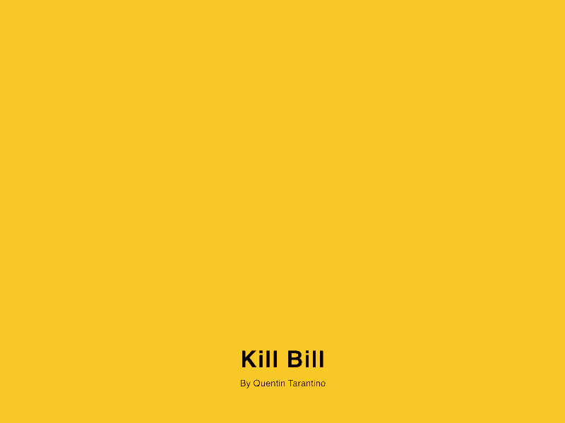 Kill Bill - Minimalist Movie Posters in CSS animation css kill bill minimalist poster