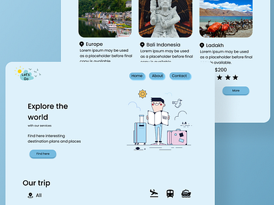 Landing-page-travel site app design ux