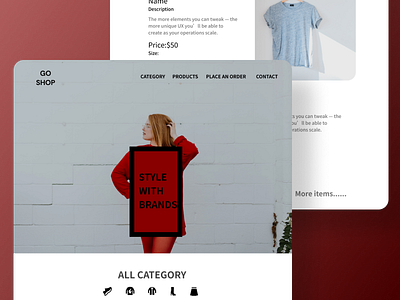 shopping website branding design ui