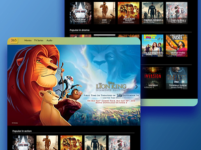 Movie website app design ui
