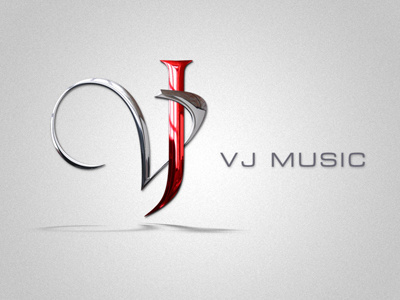 VJ Music 3d branding logo metal