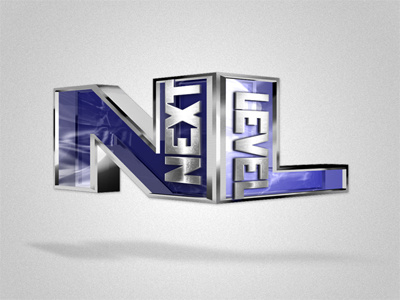 Next Level Logo 3d branding design glass icon logo metal symbol