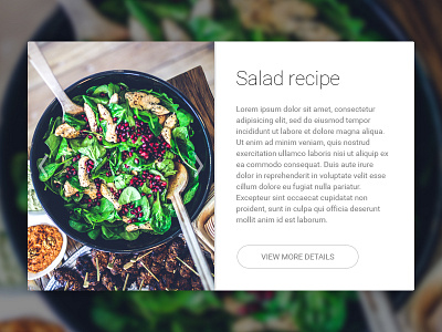 Salad recipe pop-in interface pop in salad ui user interface