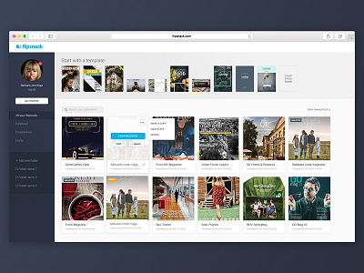 FlipSnack - My collections dashboard design flipsnack ui user interface ux website