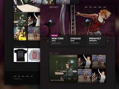Music band website design (concept) band design homepage music paramore ui user interface ux web design website