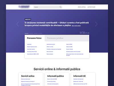 Homepage redesign Romanian Agency for Fiscal Administration