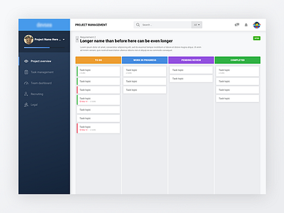 Project D - Kanban board dashboard design kanban ui user experience user interface ux