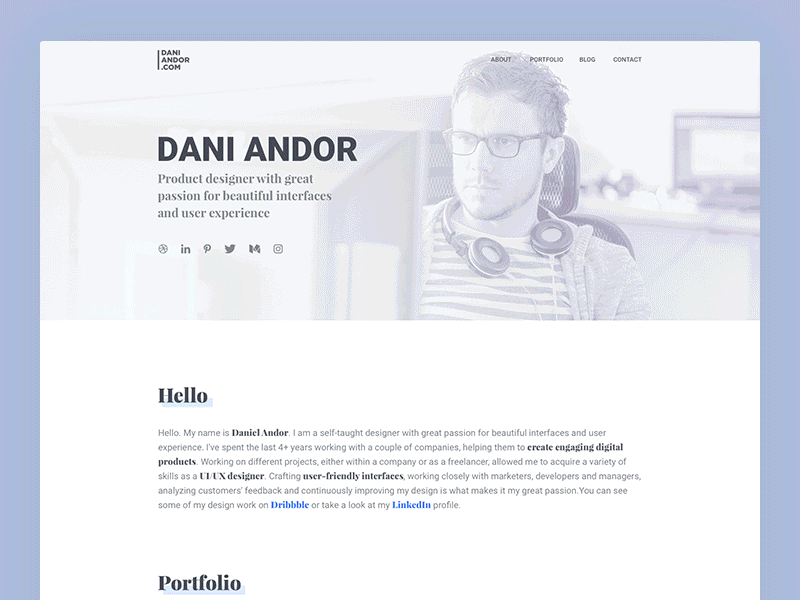 Personal website/Portfolio design homepage landing page portfolio ui user interface ux web design website