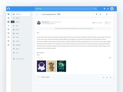 Dokymail - Opened email design email mail ui user interface ux