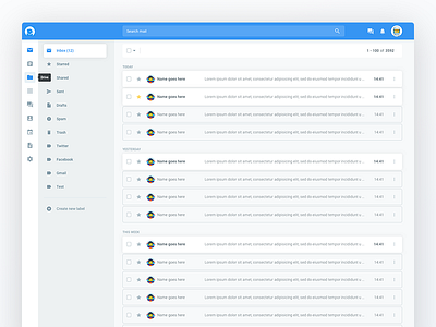 Dokymail - Inbox design email mail ui user interface ux