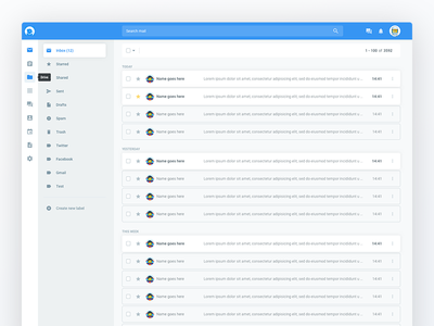 Dokymail - Inbox design email mail ui user interface ux