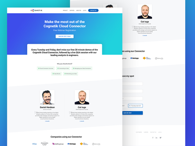 Cognetik - Landingpage for webinar cognetik design homepage landing page ui user interface ux webinar website