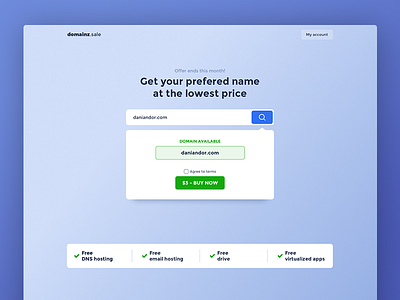 domainz.sale design homepage landing page ui user interface ux web design website