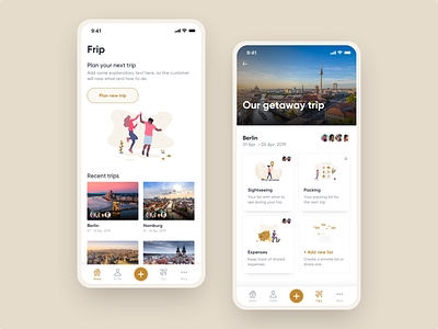 Travel app concept for group travellers