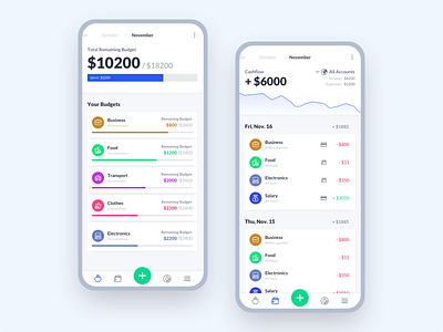 Budget Planner mobile app concept
