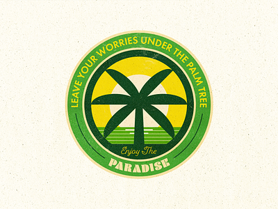 Palm Tree Summer Badge badge beach label palm tree paradise summer