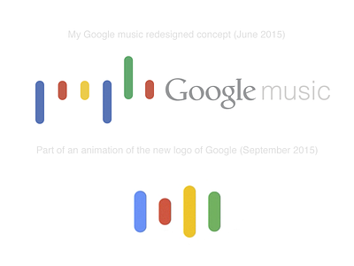 Google music concept Vs. New Google logo concept flat google music redesign