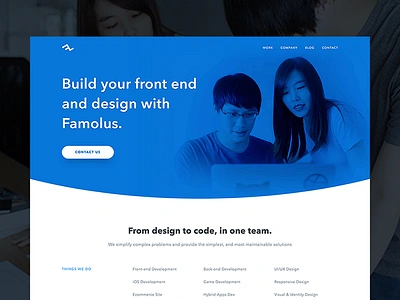 Famolus Website agency angular2 angularjs famolus hero home page landing page programming responsive web design web development website