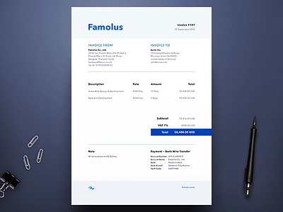 Famolus Invoice